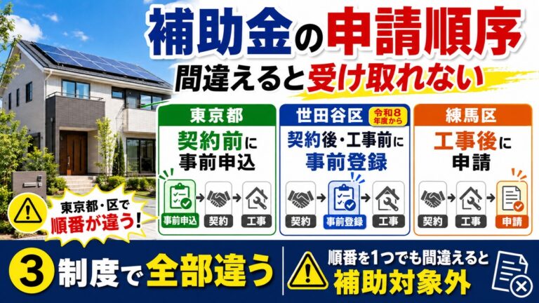 補助金の申請は順序を間違えると受け取れない｜東京都と区で違う3つの型